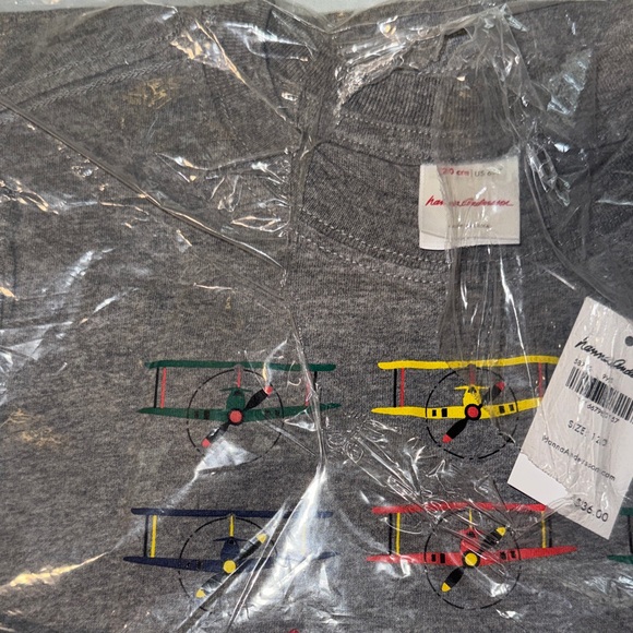 Hanna Andersson Gray Long Sleeve Tee with Colorful Airplanes - Picture 5 of 7